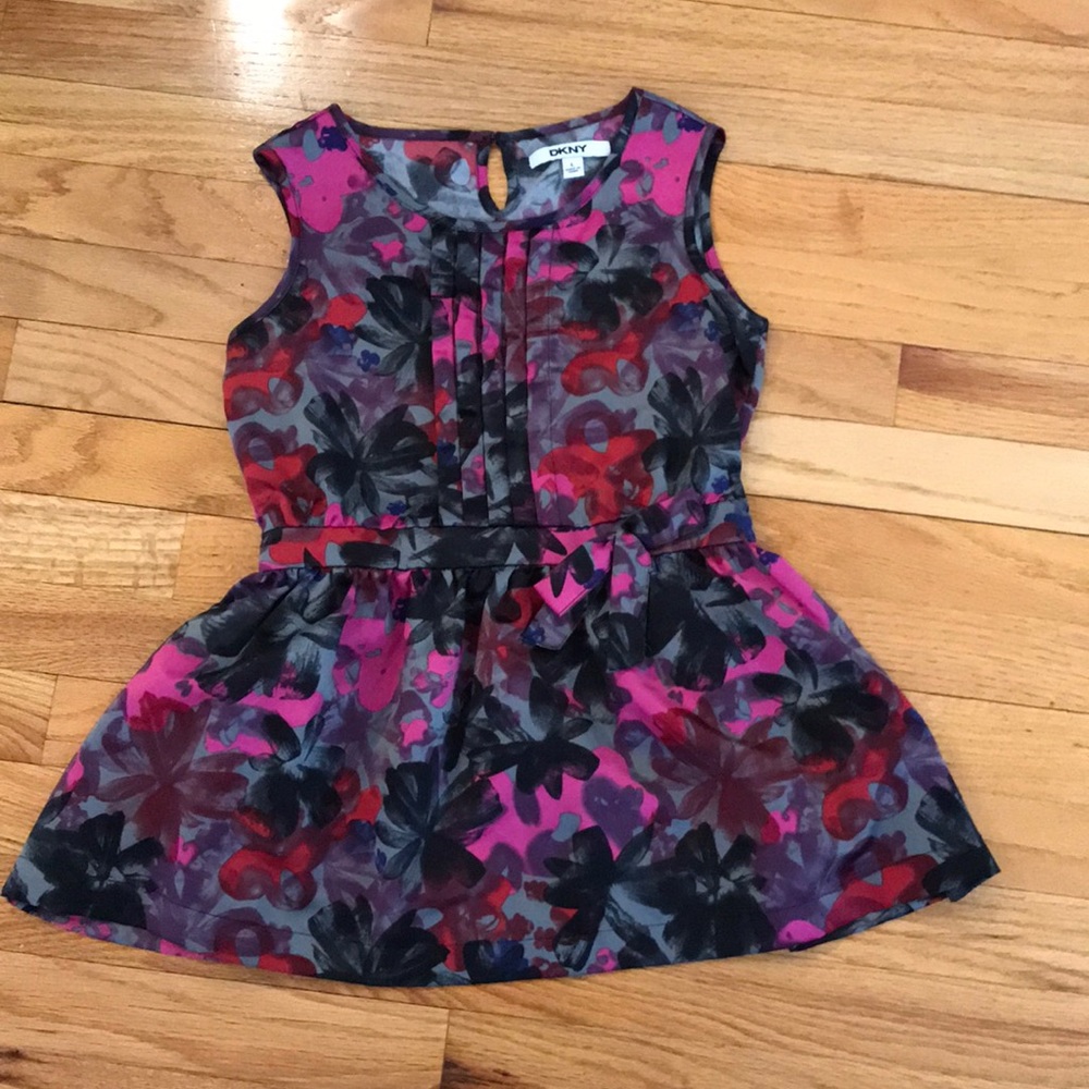 DKNY girls L peplum top